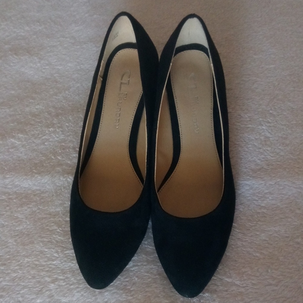 CL By Laundry Block Faux Suede Heels